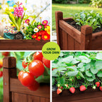 Green Fingers Wooden Raised Garden Bed 90 x 30 x 33 cm – Brown