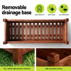 Green Fingers Wooden Raised Garden Bed 90 x 30 x 33 cm – Brown