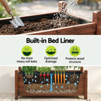 Green Fingers Wooden Raised Garden Bed 90 x 30 x 33 cm – Brown