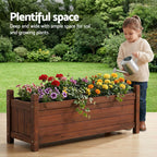 Green Fingers Wooden Raised Garden Bed 90 x 30 x 33 cm – Brown
