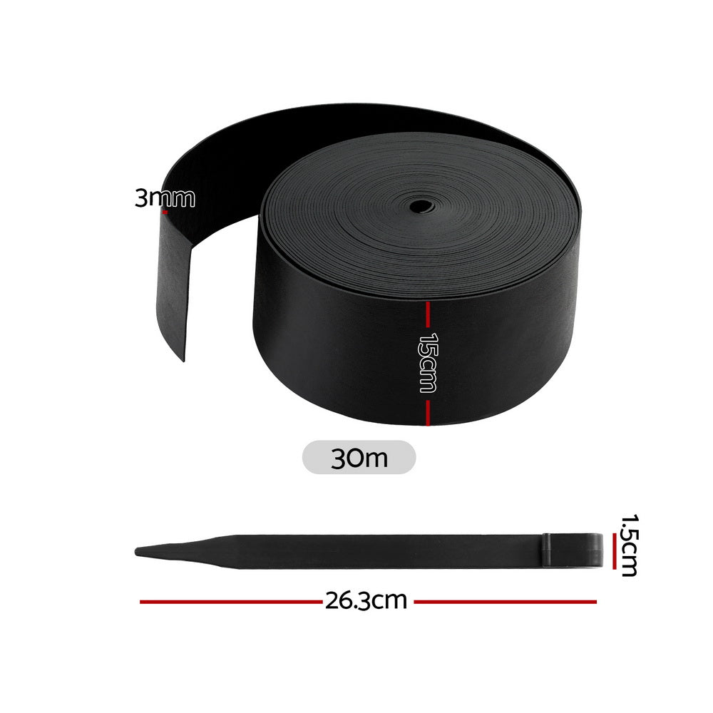 Green Fingers Flexible Garden Edging 15 cm x 30 m – Black