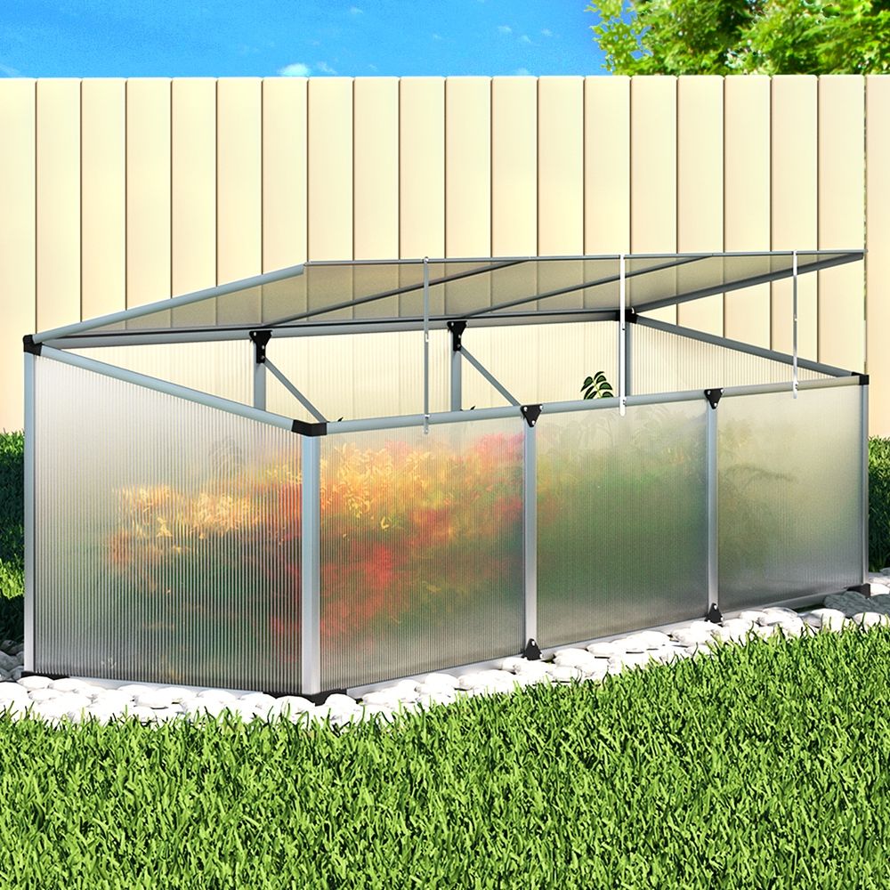 Green Fingers Aluminium Cold Frame 180 x 50 x 50 cm – Polycarbonate