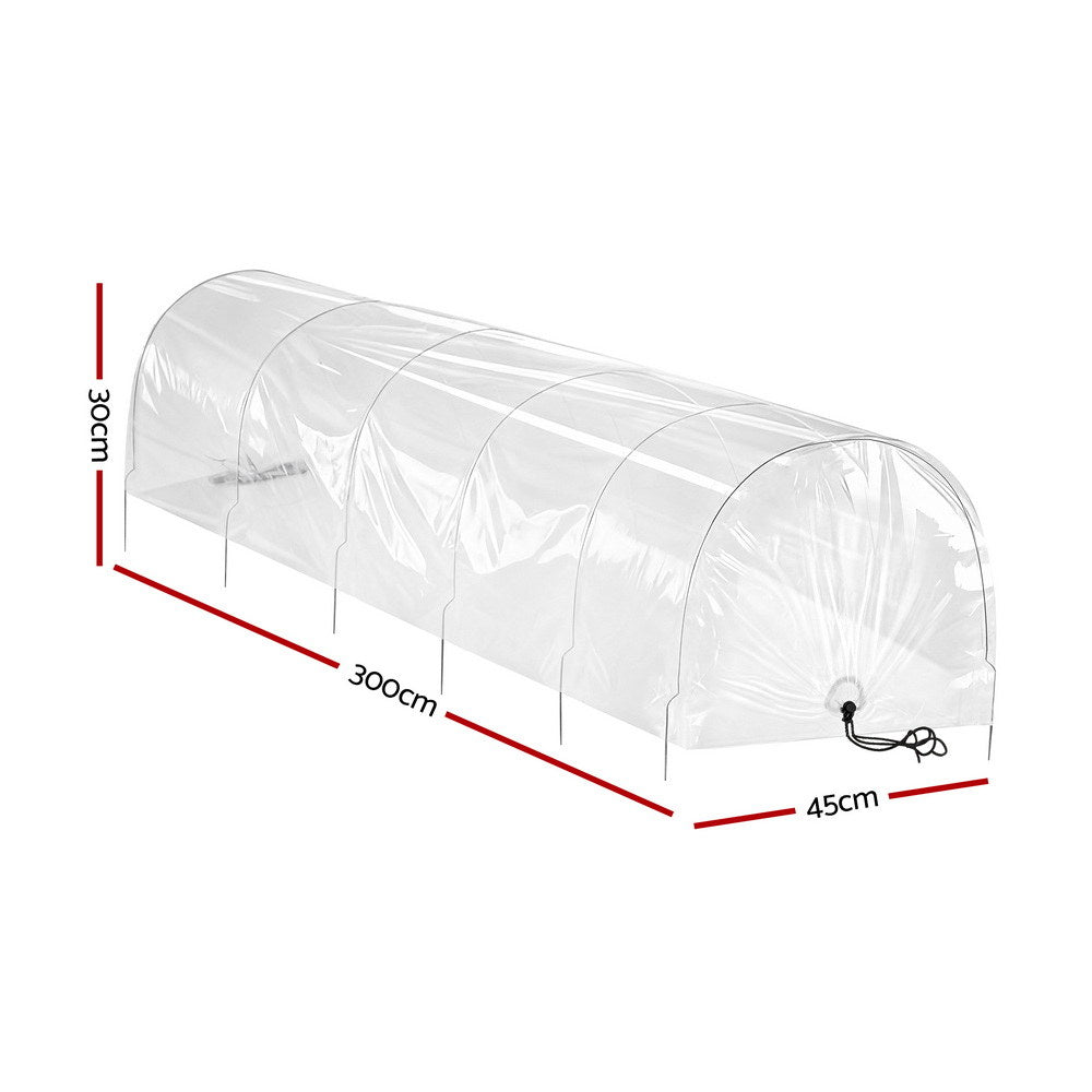 Green Fingers Garden Tunnel Cloche 300 x 45 x 30 cm, 2 Pack – Clear PVC