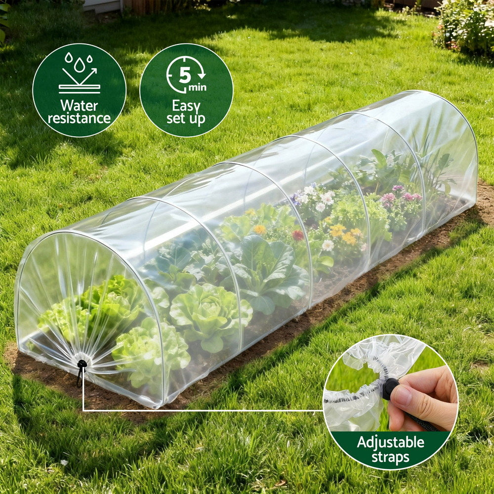 Green Fingers Garden Tunnel Cloche 300 x 45 x 30 cm, 2 Pack – Clear PVC