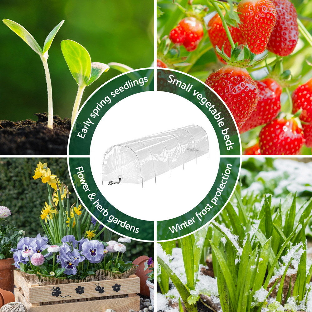 Green Fingers Garden Tunnel Cloche 300 x 45 x 30 cm, 2 Pack – Clear PVC