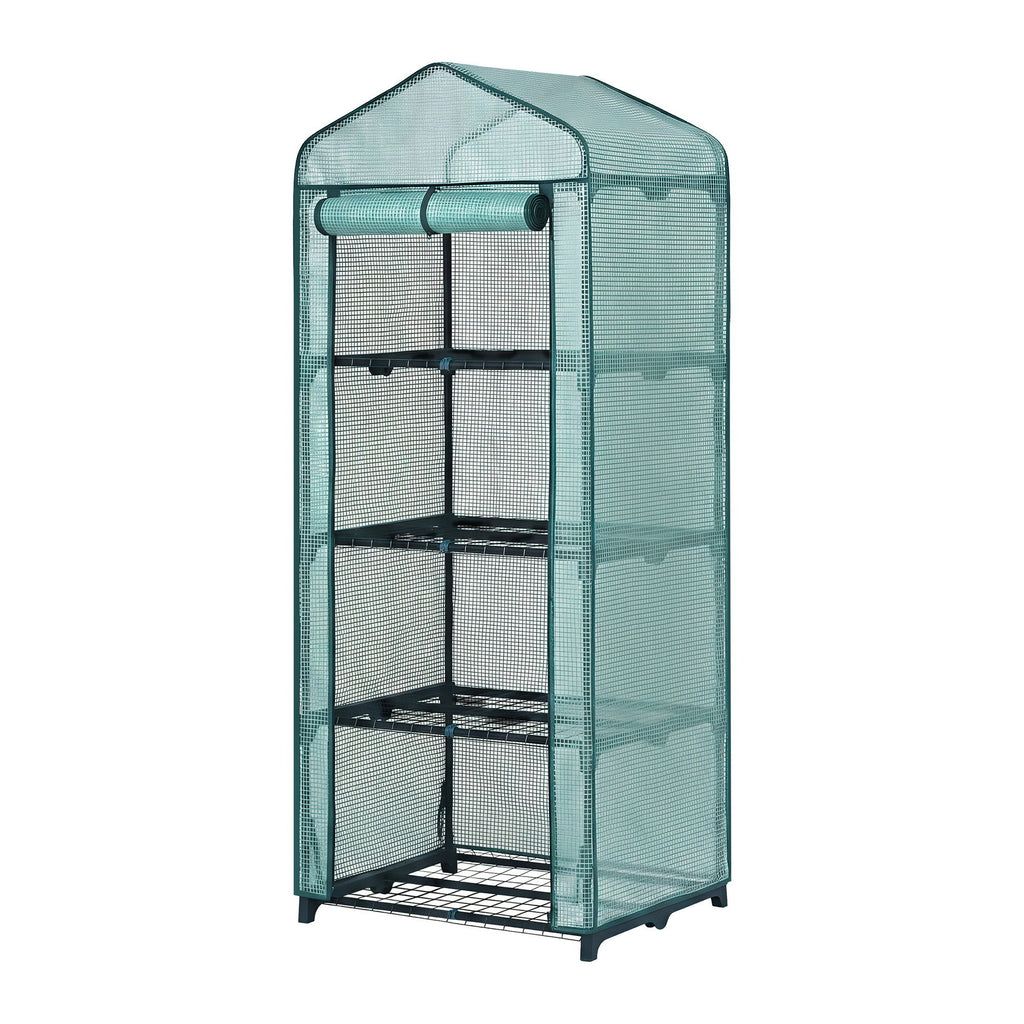 Green Fingers 4-Tier Mini Greenhouse 160 cm – Green PE