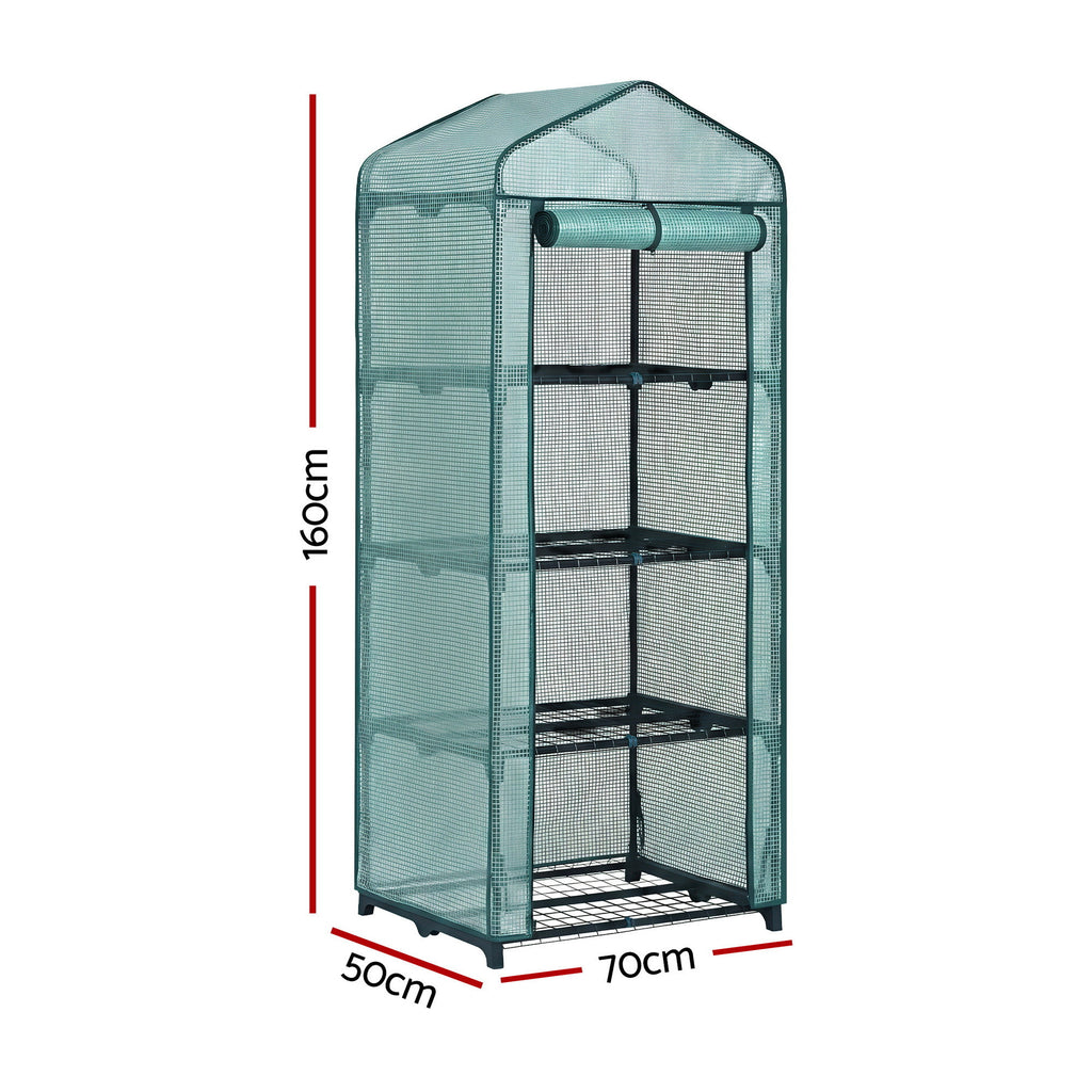 Green Fingers 4-Tier Mini Greenhouse 160 cm – Green PE