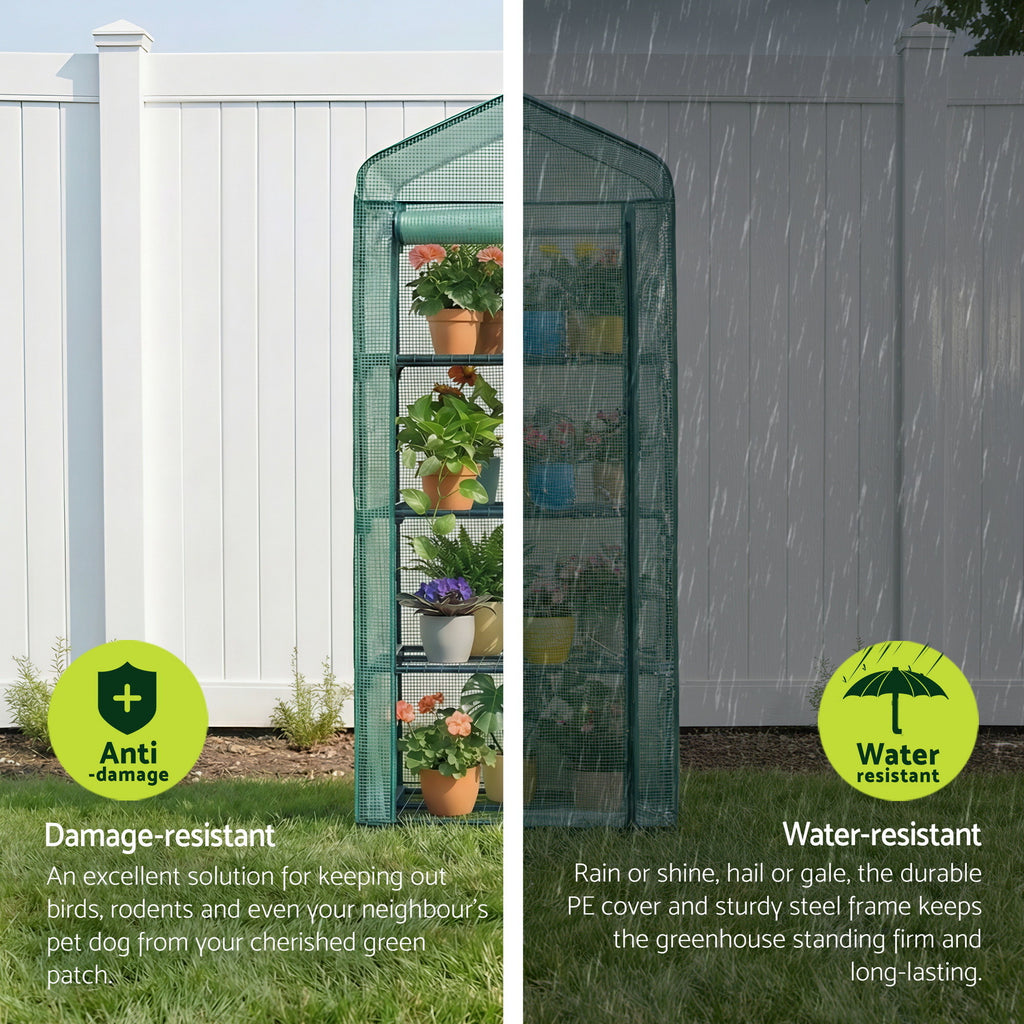 Green Fingers 4-Tier Mini Greenhouse 160 cm – Green PE