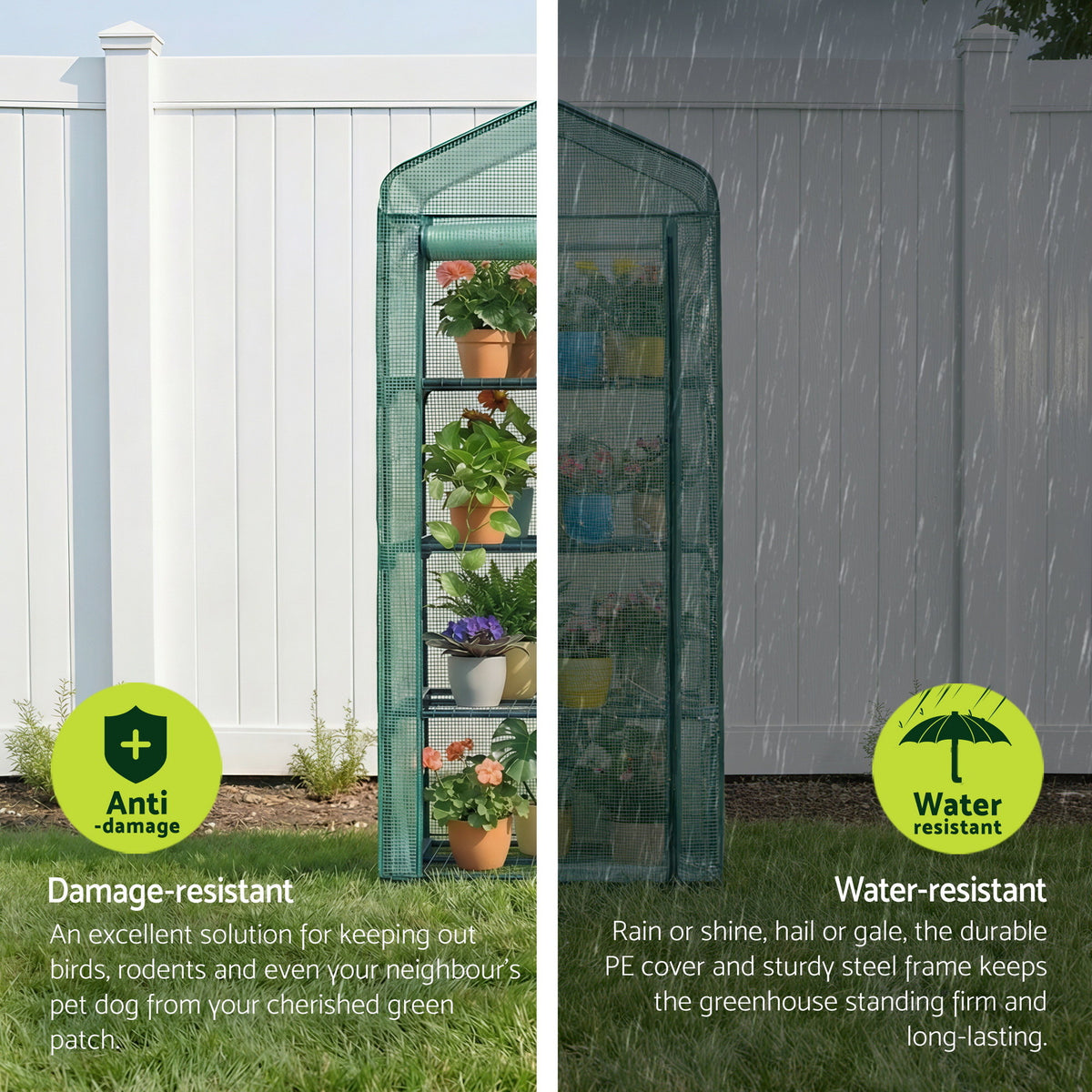 Green Fingers 4-Tier Mini Greenhouse 160 cm – Green PE