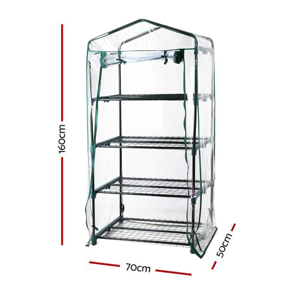 Green Fingers 4-Tier Mini Greenhouse 160 cm – Clear PVC