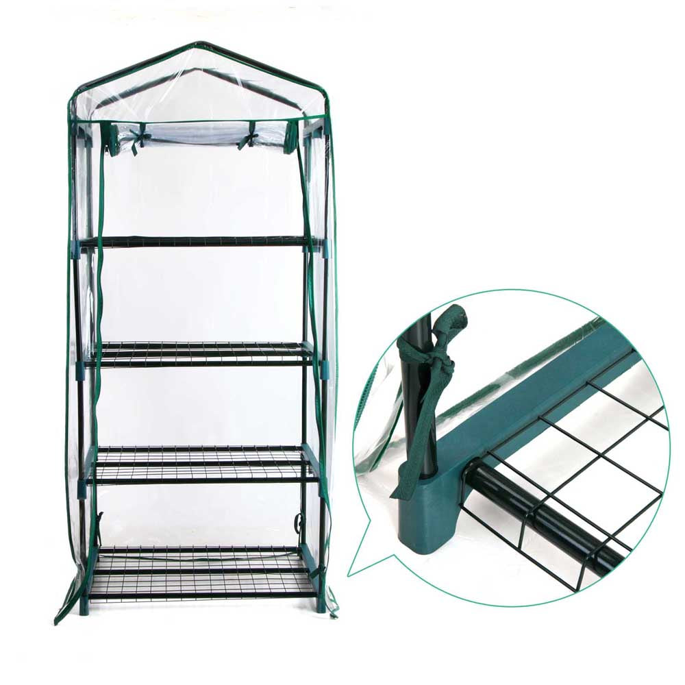 Green Fingers 4-Tier Mini Greenhouse 160 cm – Clear PVC