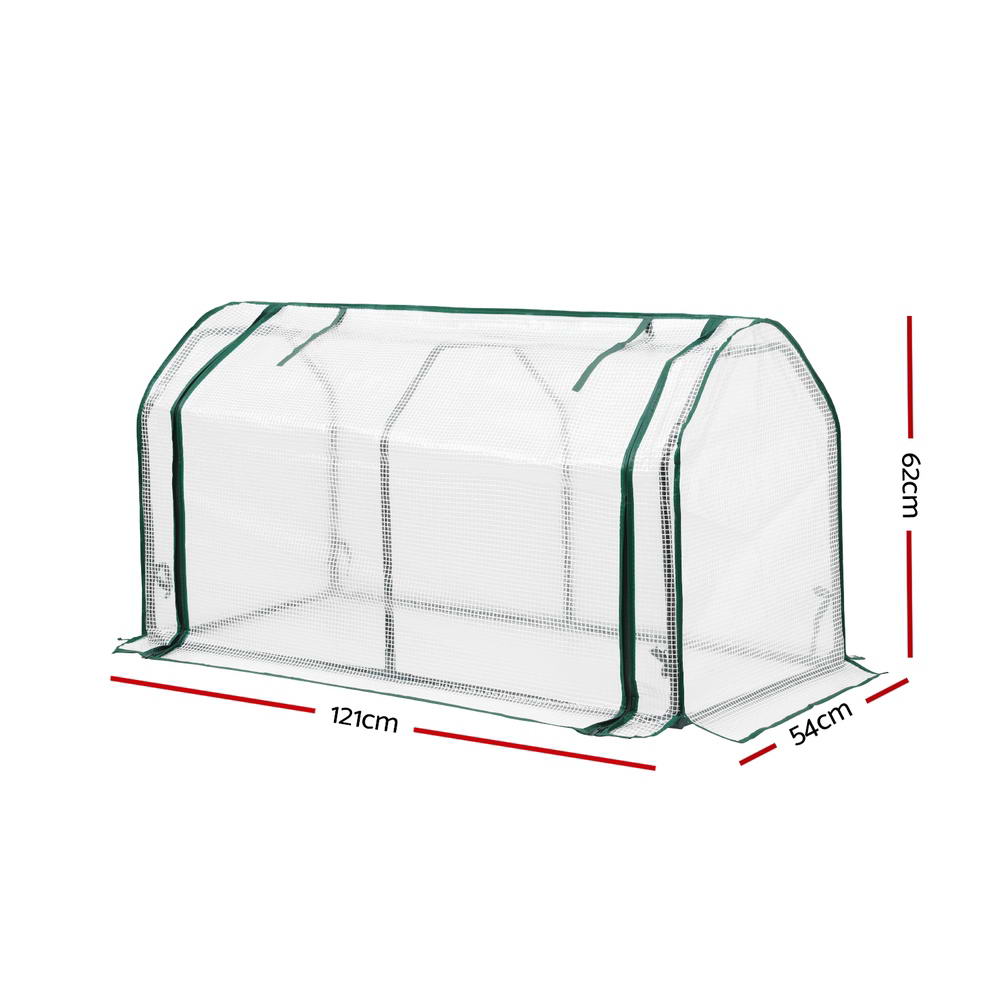 Green Fingers Mini Greenhouse 121 x 54 x 62 cm – Clear PE
