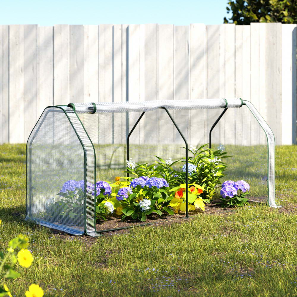 Green Fingers Mini Greenhouse 121 x 54 x 62 cm – Clear PE