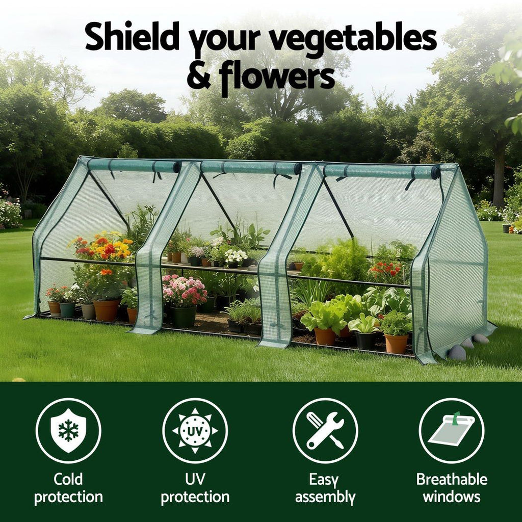 Green Fingers Tunnel Greenhouse 240 x 90 x 90 cm – Green PE