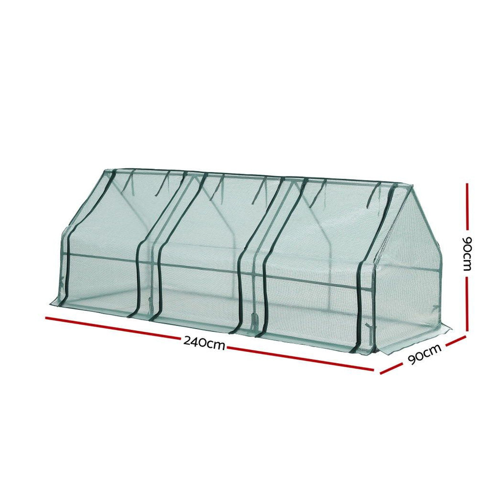 Green Fingers Tunnel Greenhouse 240 x 90 x 90 cm – Green PE