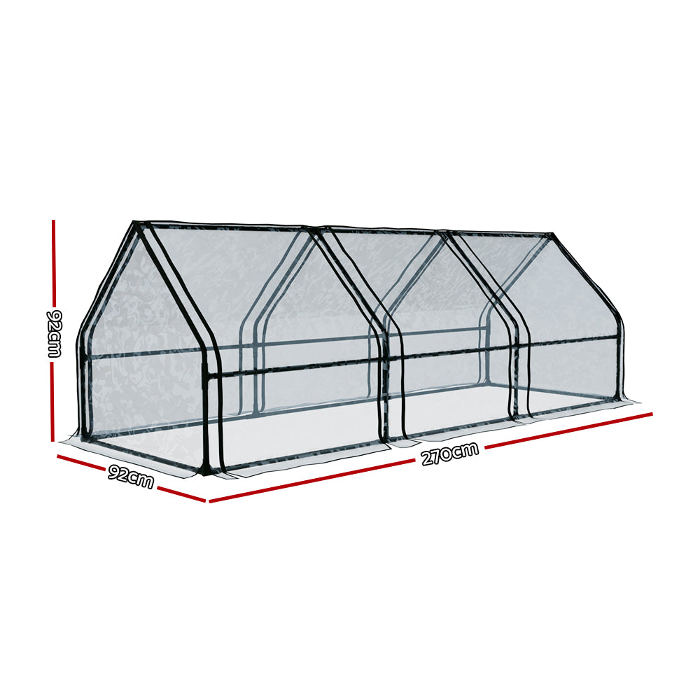 Green Fingers Tunnel Greenhouse 270 x 92 x 92 cm – Clear PVC