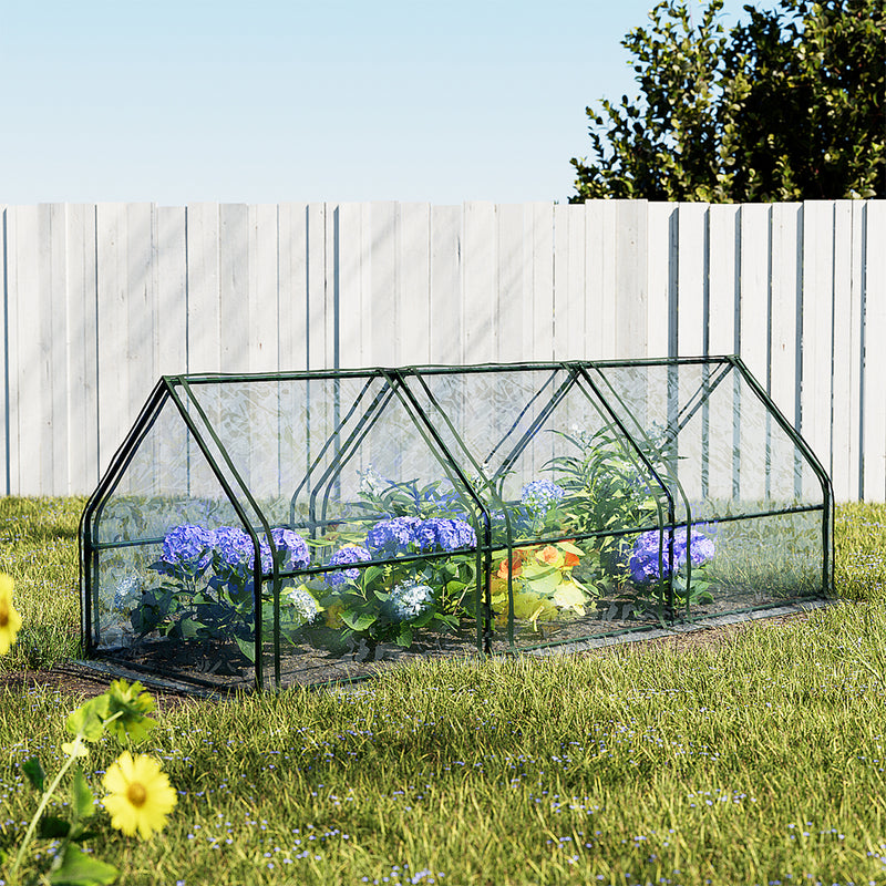 Green Fingers Tunnel Greenhouse 270 x 92 x 92 cm – Clear PVC