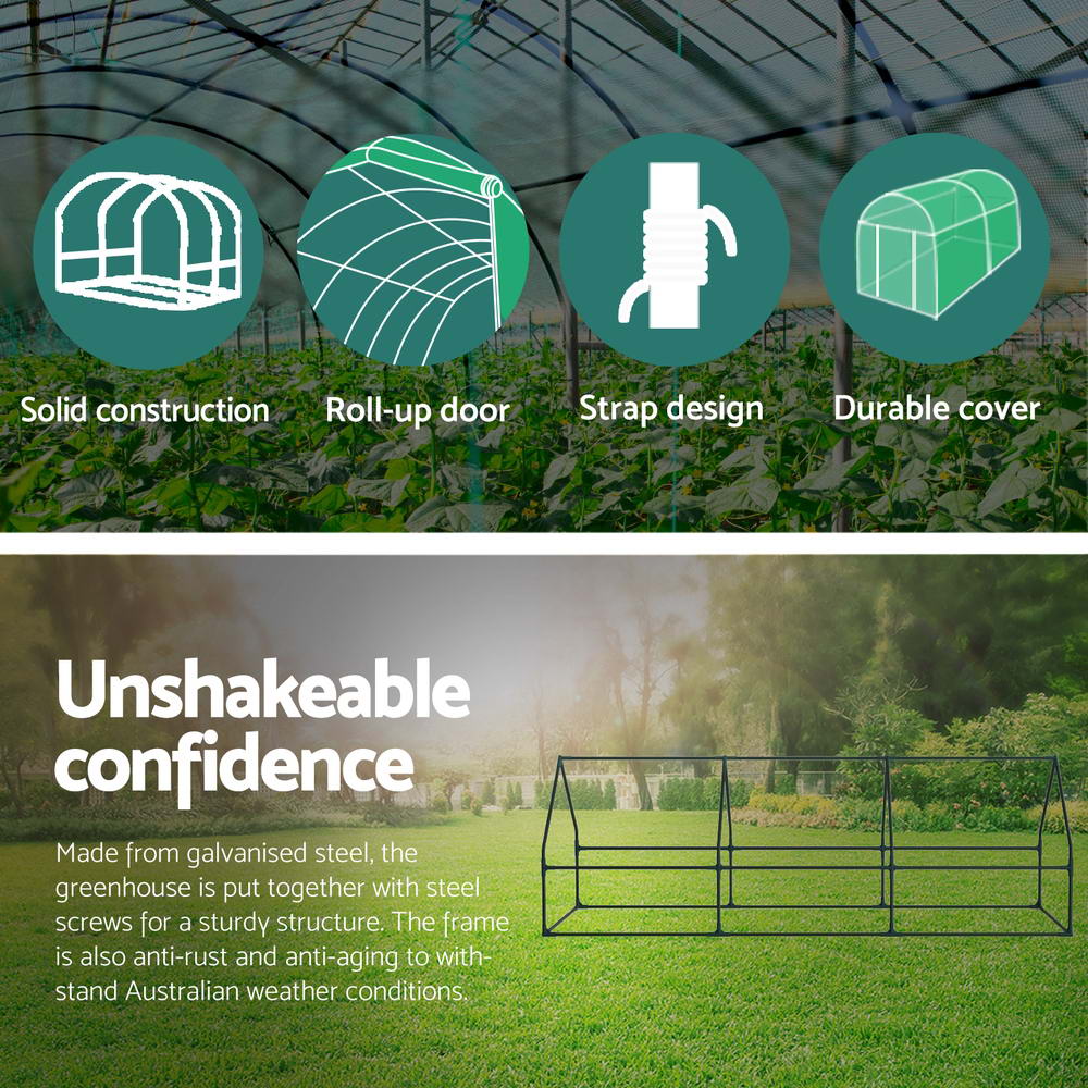 Green Fingers Tunnel Greenhouse 270 x 92 x 92 cm – Clear PVC