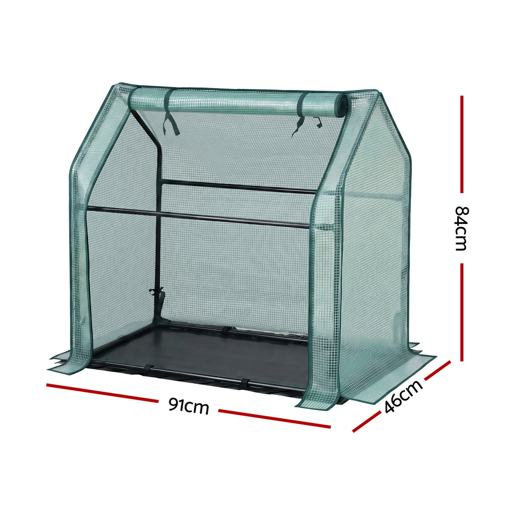 Green Fingers Mini Greenhouse 91 x 46 x 84 cm – Green PE