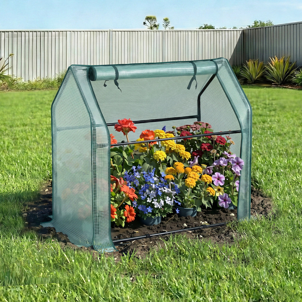 Green Fingers Mini Greenhouse 91 x 46 x 84 cm – Green PE