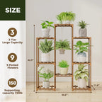 Tiered wooden plant stand for 8 pots – view 9
