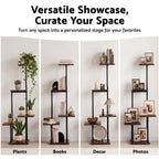 Artiss 5-Tier Metal and Wood Plant Stand, 101 cm – Brown