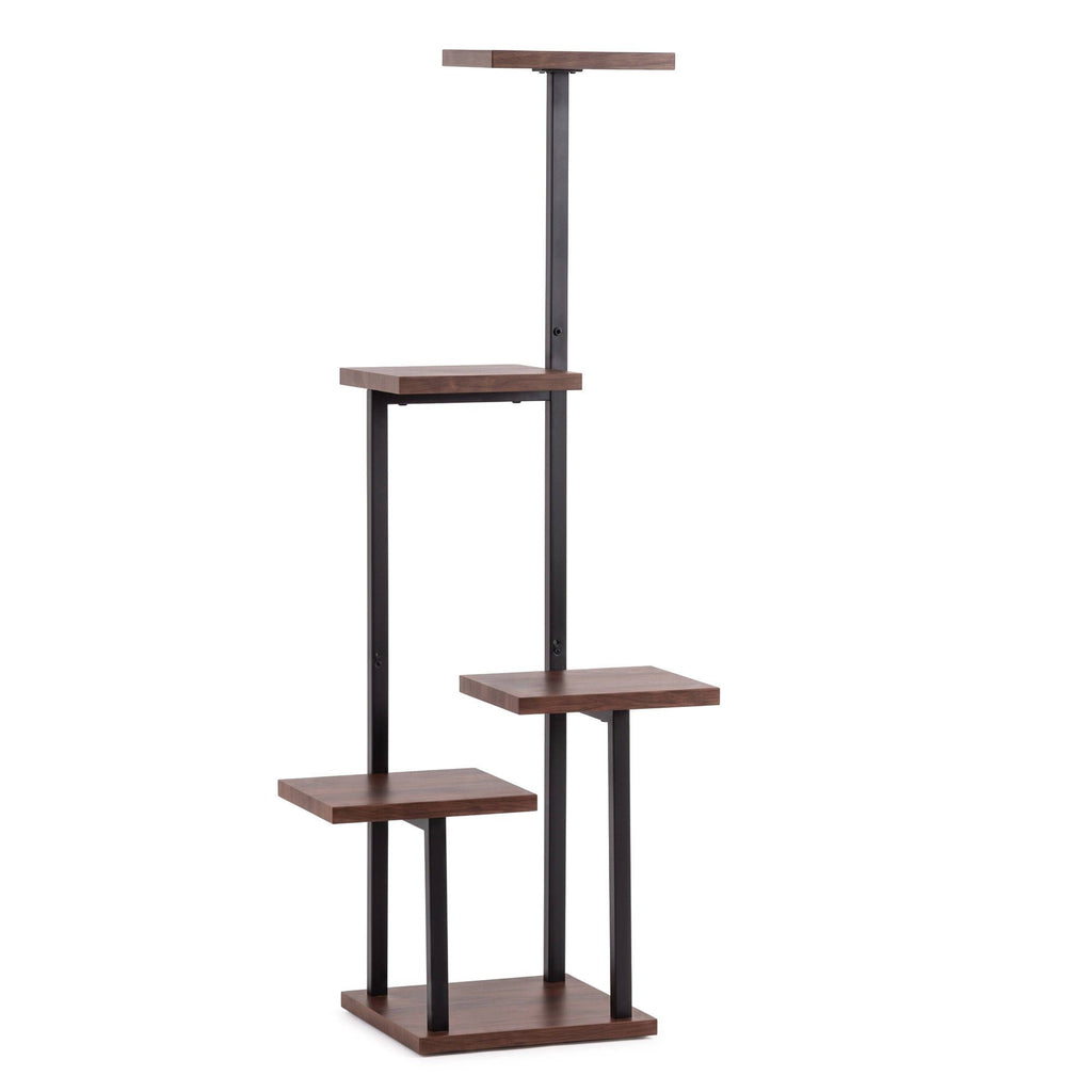 Artiss 5-Tier Metal and Wood Plant Stand, 101 cm – Brown