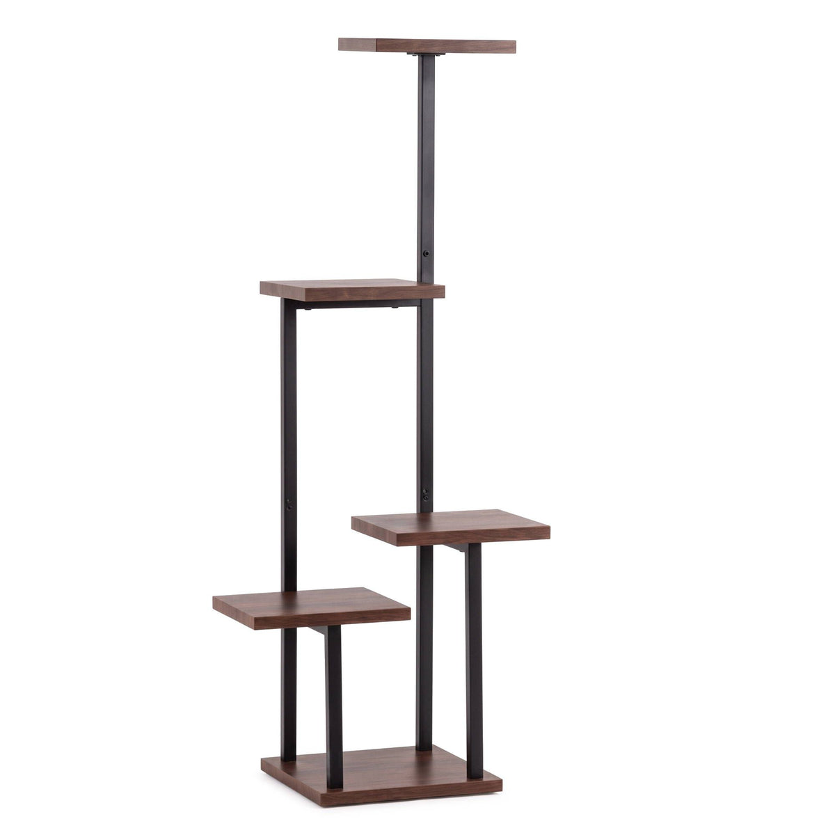 Artiss 5-Tier Metal and Wood Plant Stand, 101 cm – Brown