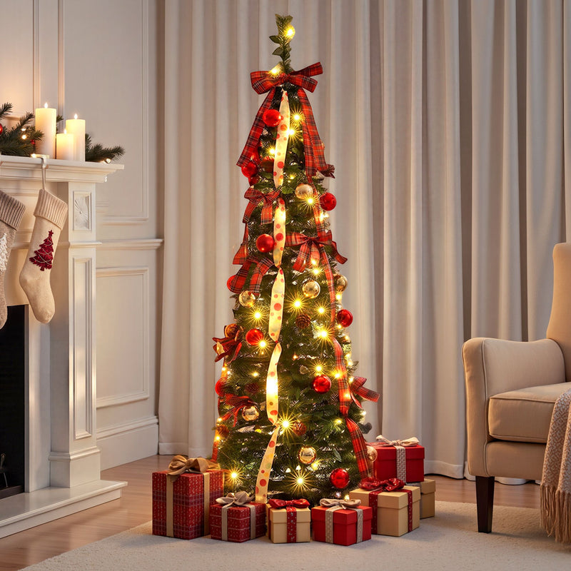 Pop-Up Christmas Tree, 160 cm Pre-Decorated – Jingle Jollys