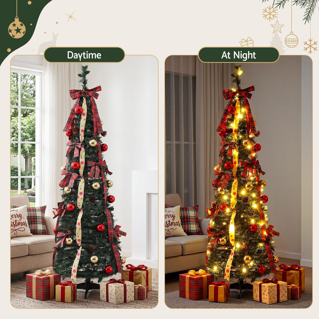 Pop-Up Christmas Tree, 160 cm Pre-Decorated – Jingle Jollys