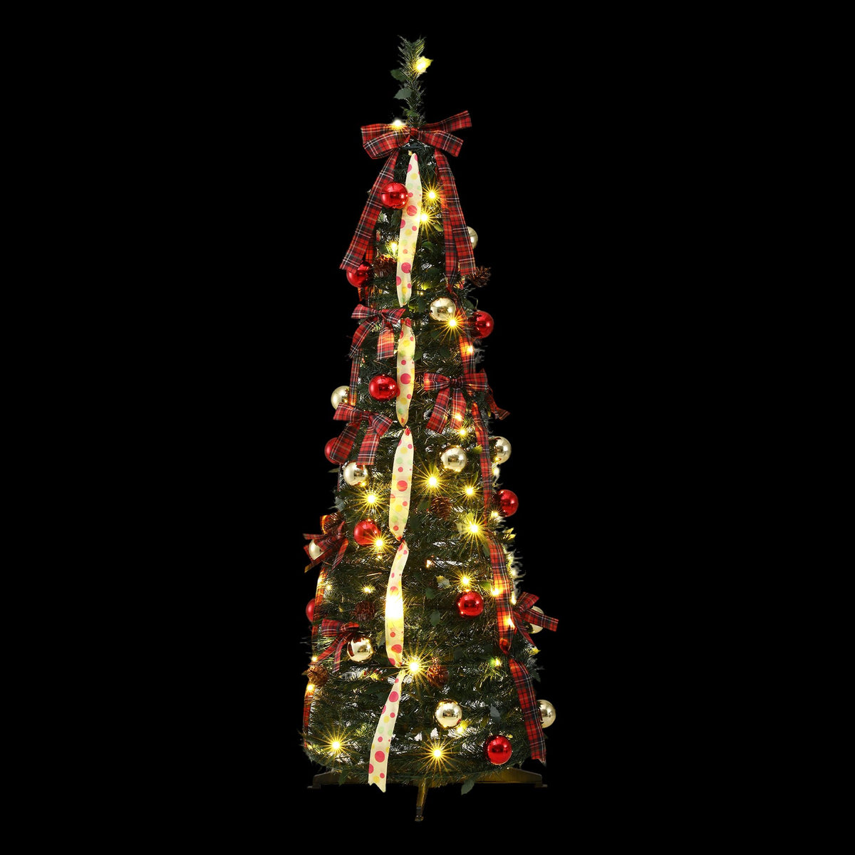 Pop-Up Christmas Tree, 160 cm Pre-Decorated – Jingle Jollys