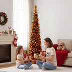 Pop-Up Christmas Tree, 160 cm Pre-Decorated Golden Maple Leaf – Jingle Jollys