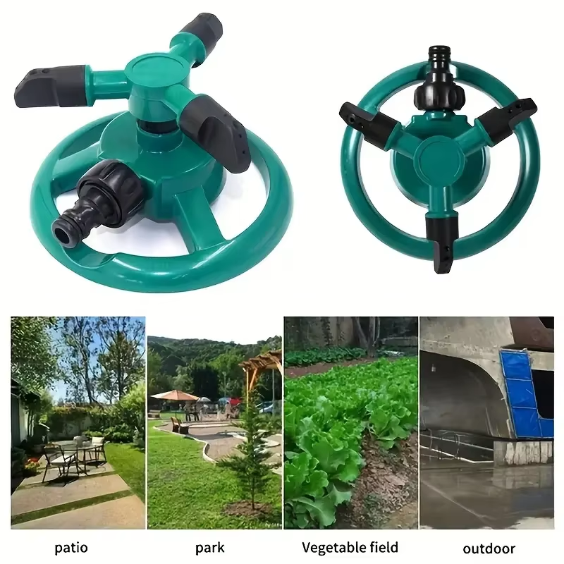 Green garden sprinkler close-up