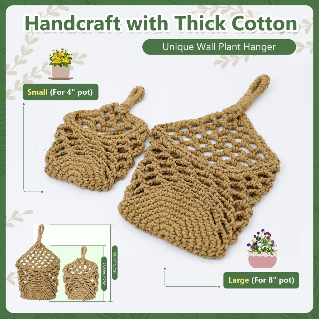 Handwoven Hanging Planter Set for 10 cm Pots – Brown