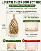 Handwoven Hanging Planter Set for 15 cm Pots – Brown