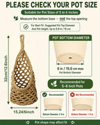 Handwoven Hanging Planter Set for 15 cm Pots – White