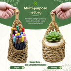 Handwoven Hanging Planter Set for 10 cm Pots – Black