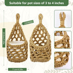 Handwoven Hanging Planter Set for 10 cm Pots – Black