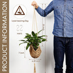 Boho Macramé Plant Hangers, 100 cm – Pack of 2, Brown