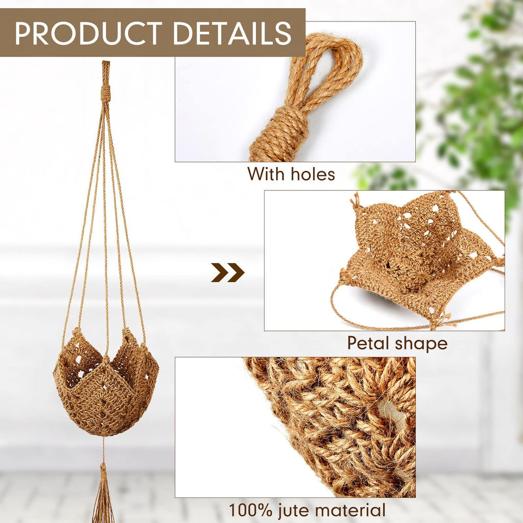 Boho Macramé Plant Hangers, 100 cm – Pack of 2, Green
