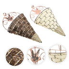 Triangle Iron Wall Planter Baskets, Vintage Woven Look – Pack of 2