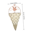Triangle Iron Wall Planter Baskets, Vintage Woven Look – Pack of 2