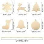 DIY Wooden Christmas Tree Ornaments Craft Set – 60 Pieces