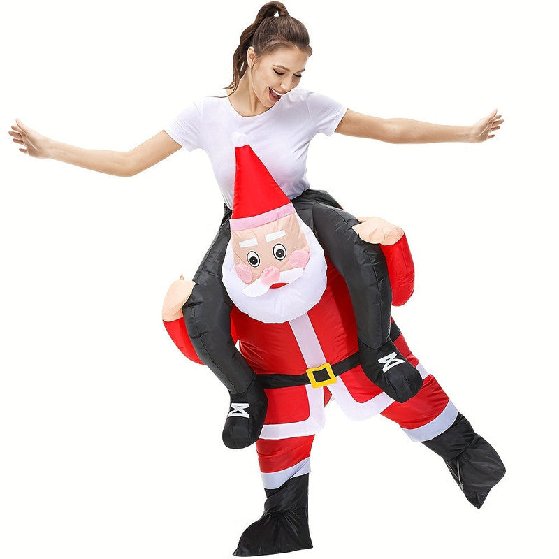 Riding Santa Inflatable Christmas Costume, Adult