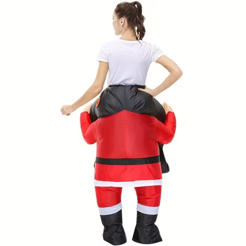 Riding Santa Inflatable Christmas Costume, Adult