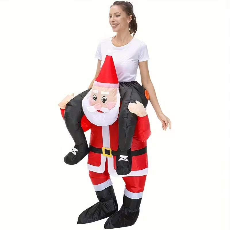 Riding Santa Inflatable Christmas Costume, Adult