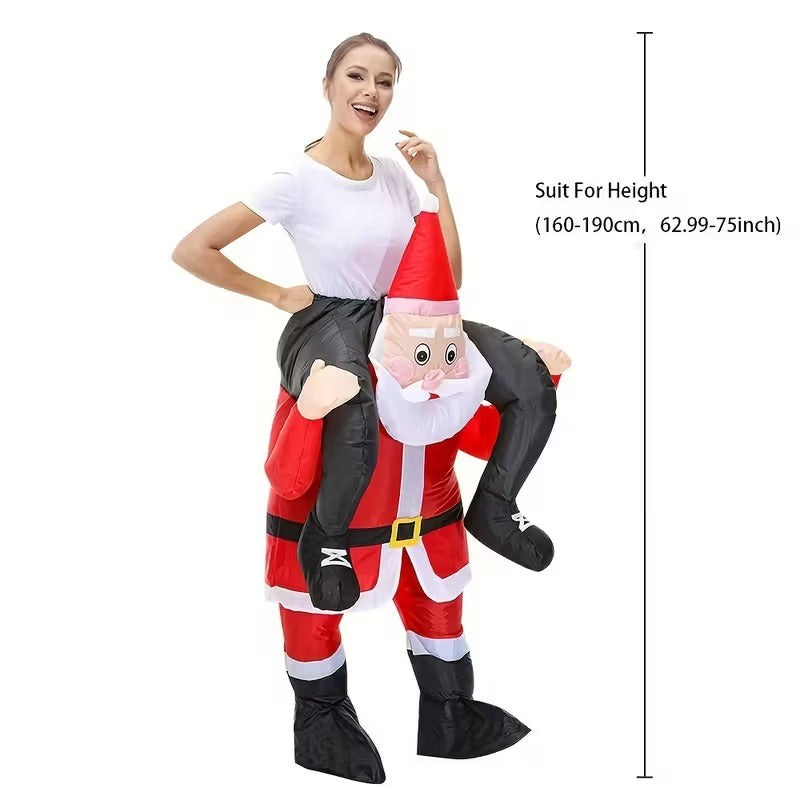 Riding Santa Inflatable Christmas Costume, Adult