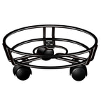Rolling Iron Plant Stand on Wheels, 27.5 cm – Black