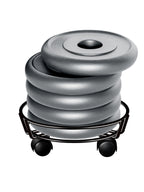 Rolling Iron Plant Stand on Wheels, 27.5 cm – Black
