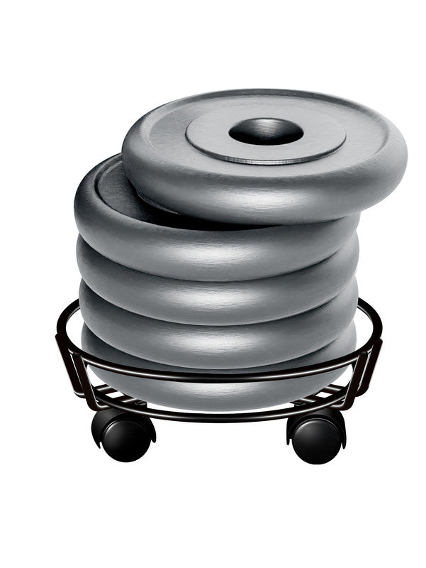 Rolling Iron Plant Stand on Wheels, 27.5 cm – Black